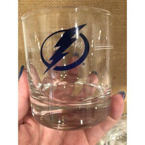 2 Jack Daniels Rocks Low Ball Glasses Tampa Bay Lightning Edition NHL Barware